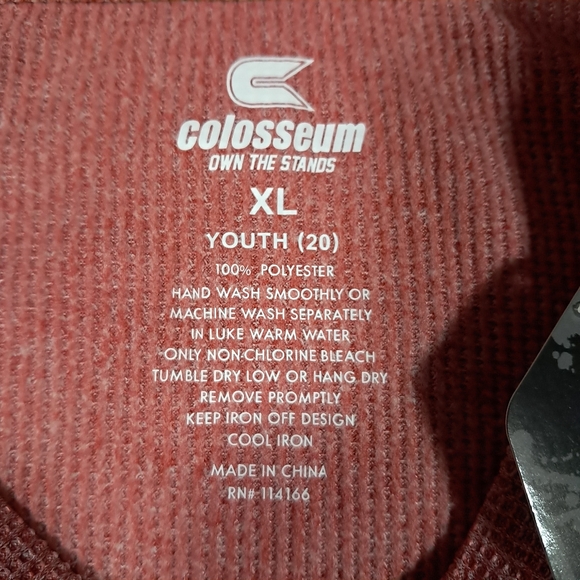 Oklahoma Sooners Colosseum Atlethics Youth XL (20) Long Sleeve Red Raglan Shirt - Picture 2 of 10